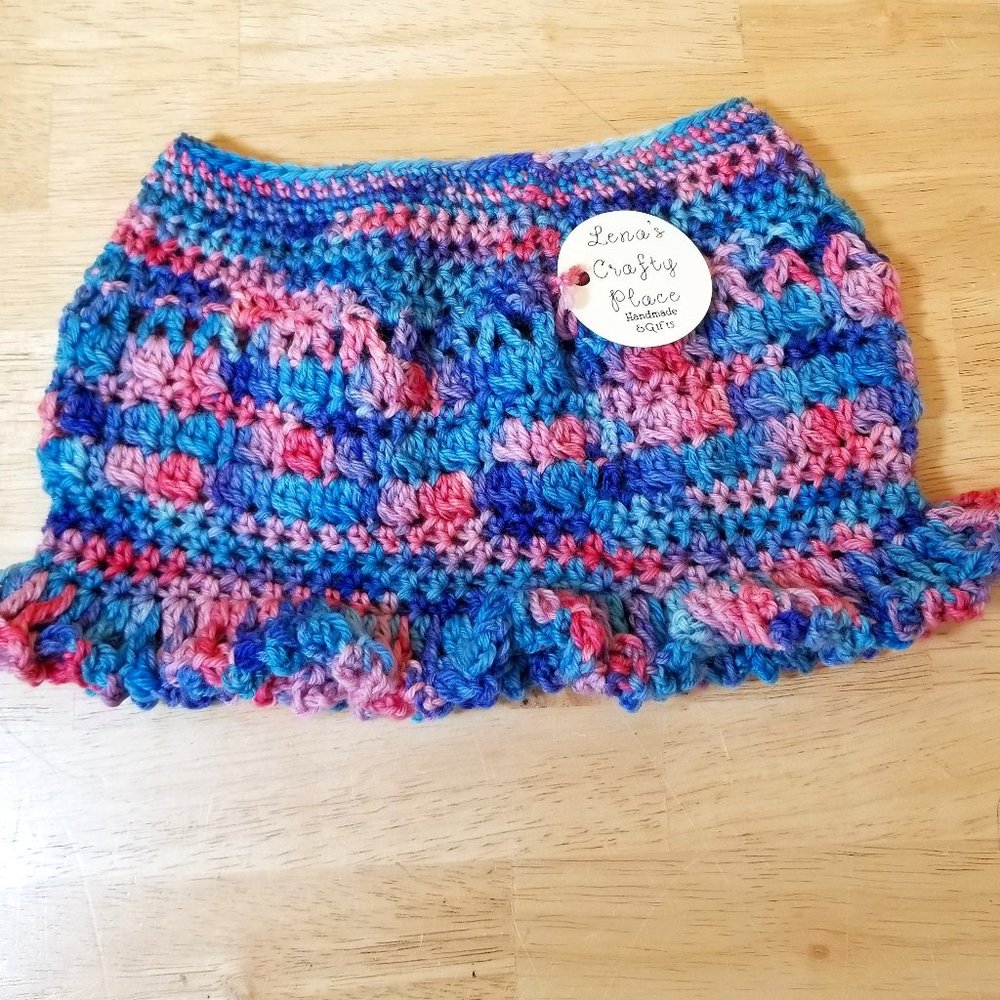 Little Girls Ruffle Skirt S 4-6 Pink Blue